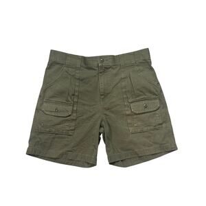 Cabela's Outdoors Hiking Cargo Shorts Army Green 100% Cotton Men's Size 34